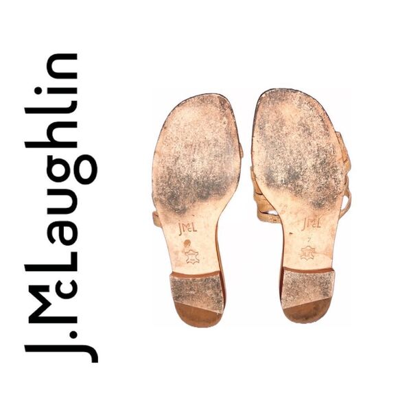 J. McLaughlin Women’s Willa Brown Caramel‎ Cork Leather Flat Sandals - S… - Picture 3 of 3